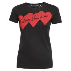 Love Moschino Black Logo Print Cotton Short Sleeve Slim Fit T-Shirt S