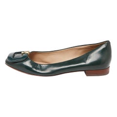 Tory Burch Green Patent Leather Ballet Flats Size 37