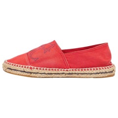 CH Carolina Herrera Espadrille-Flats aus rotem Segeltuch Größe 40