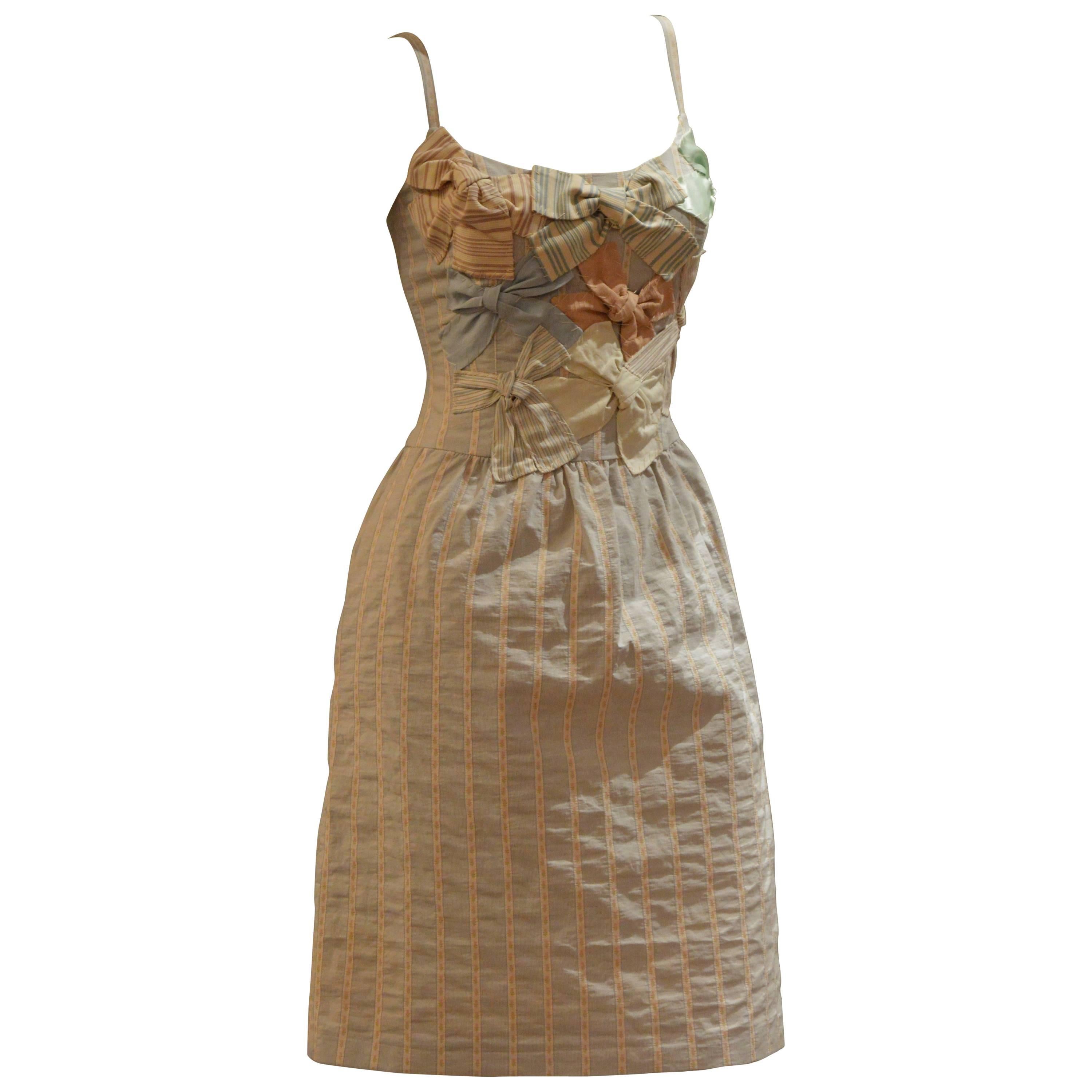 Elegant and Rare Moschino Bow Coton Dress