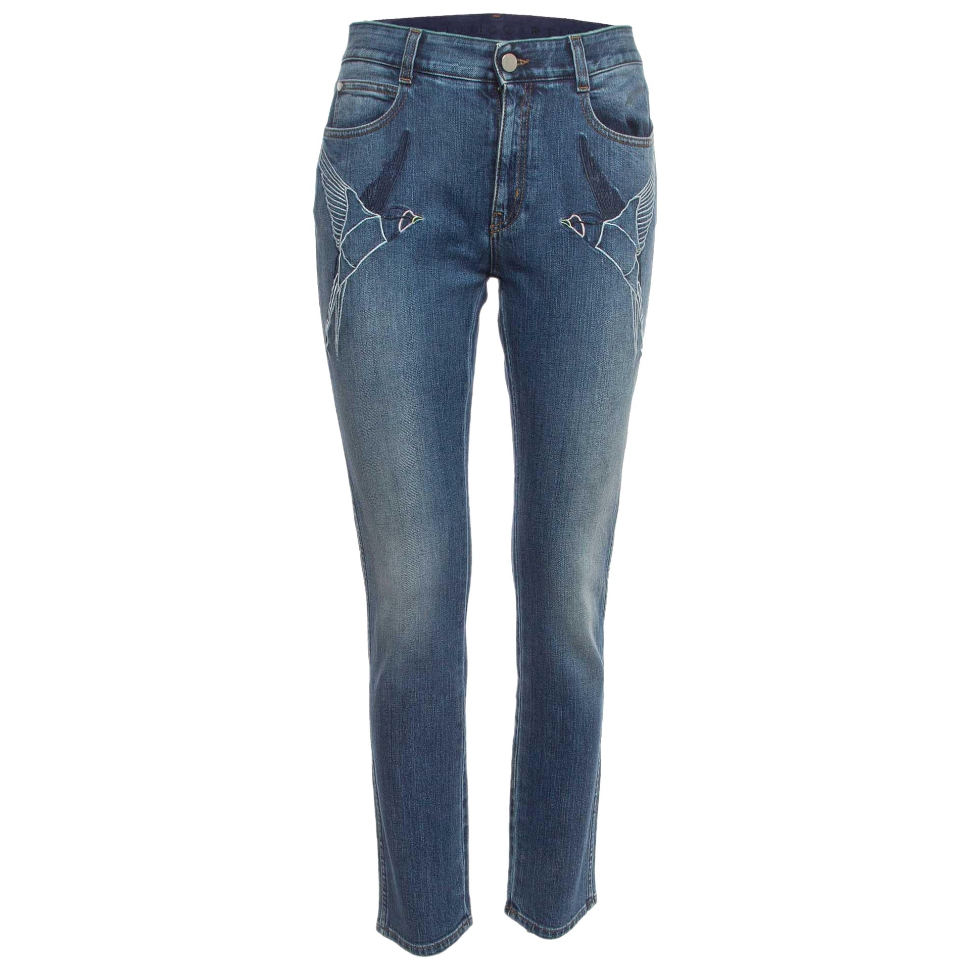 Stella McCartney Jeans brodé d'oiseaux taille M 27"