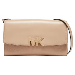 Michael Kors Beige Leather Montgomery Clutch Bag