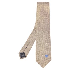 Corbata de seda con estampado geométrico dorada Versace