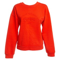 Victoria Victoria Beckham Orange Logo bestickt Baumwolle Sweatshirt XS