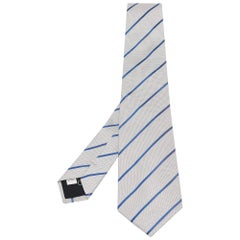 Valentino Corbata de seda a rayas blanco/azul