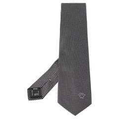 Corbata de seda con estampado cuadrado monocromo Versace