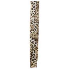 Roberto Cavalli Estola de seda con estampado animal beige