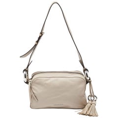 Michael Kors Beige Große Leder-Umhängetasche