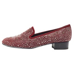 Stuart Weitzman - Pantofole da fumo in pelle scamosciata con borchie e cristalli - misura 37,5