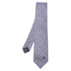 Corbata de seda estampada gris/azul marino Versace