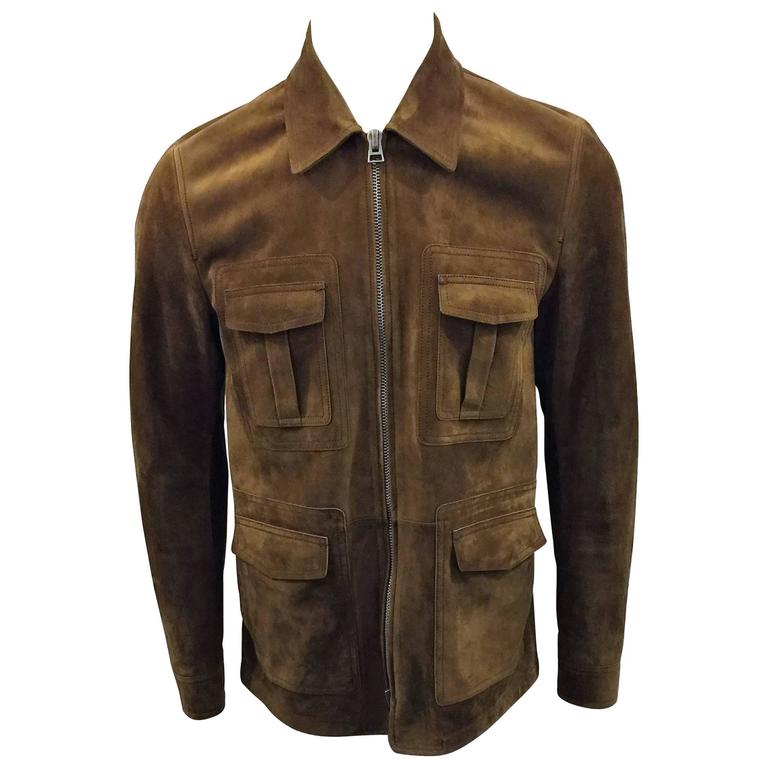 Tom Ford Men’s 100% Calfskin Brown Suede Field Jacket. at 1stDibs | tom ...