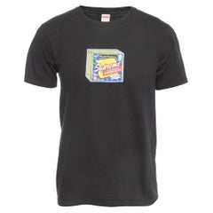 Supreme Black Cheese Graphic Print Cotton Crew Neck T-Shirt S