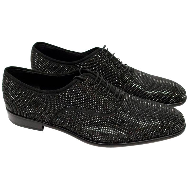 Salvatore Ferragamo Black Swarovski Dress Shoes For Sale