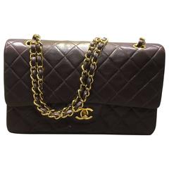 Chanel Classic Brown Quilted Lamb Leather Jumbo Double Flap Bag