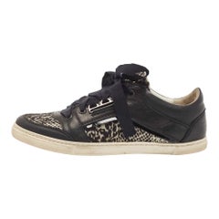 Lanvin Zapatillas bajas de piel y tela negras talla 38