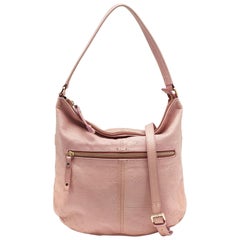 Alviero Martini 1A Classe Pink Geo Embossed Leather Zip Hobo
