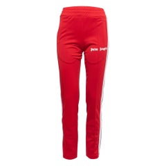 Palm Angels Pantalones de chándal de jersey rojo con detalle de rayas XXS