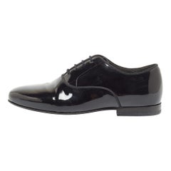 Lanvin Schwarzes Lackleder Spitzen- Oxford Größe 35.5