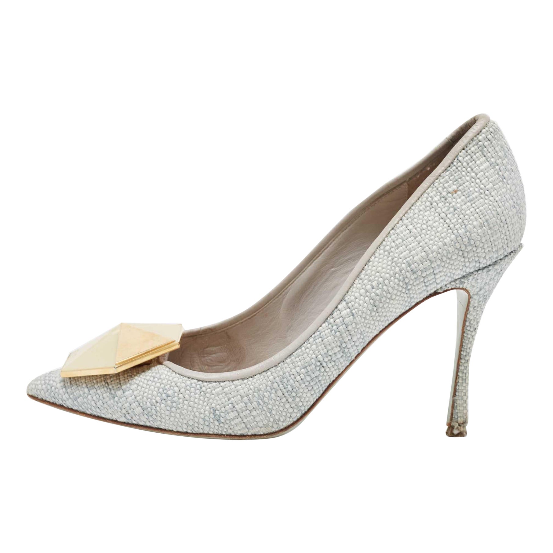 Nicholas Kirkwood Rafia Gris  Bombas con punta hexagonal talla 38 en venta