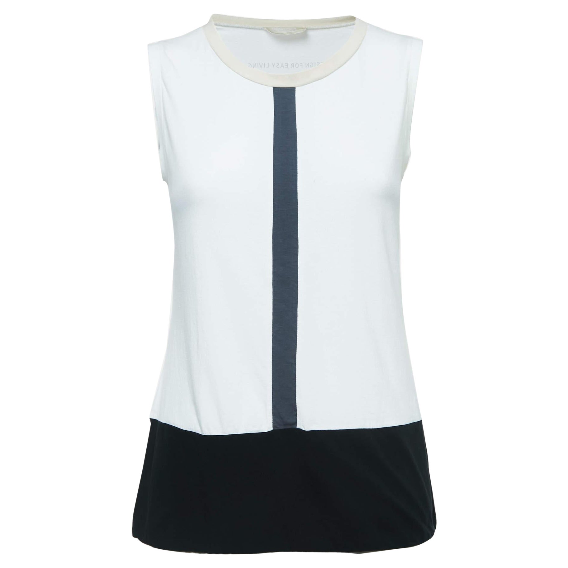 S'Max Mara White Cotton Knit Sleeveless Top M For Sale
