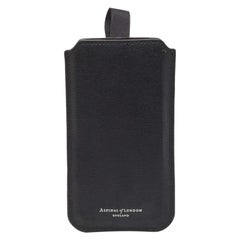 Funda de piel negra para teléfono Aspinal of London
