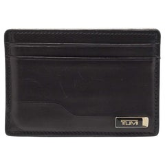 Tumi Black Leather Logo Card Holder