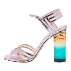 Nicholas Kirkwood  Sandalias con tira al tobillo Zaha de piel y malla moradas talla 40