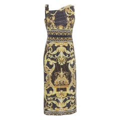 Fendi X Versace Abito marrone Zucca barocco stampato e impreziosito da cristalli M. I.