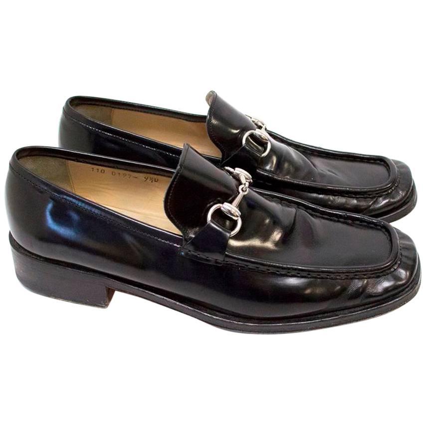 Gucci Black Leather Loafers For Sale