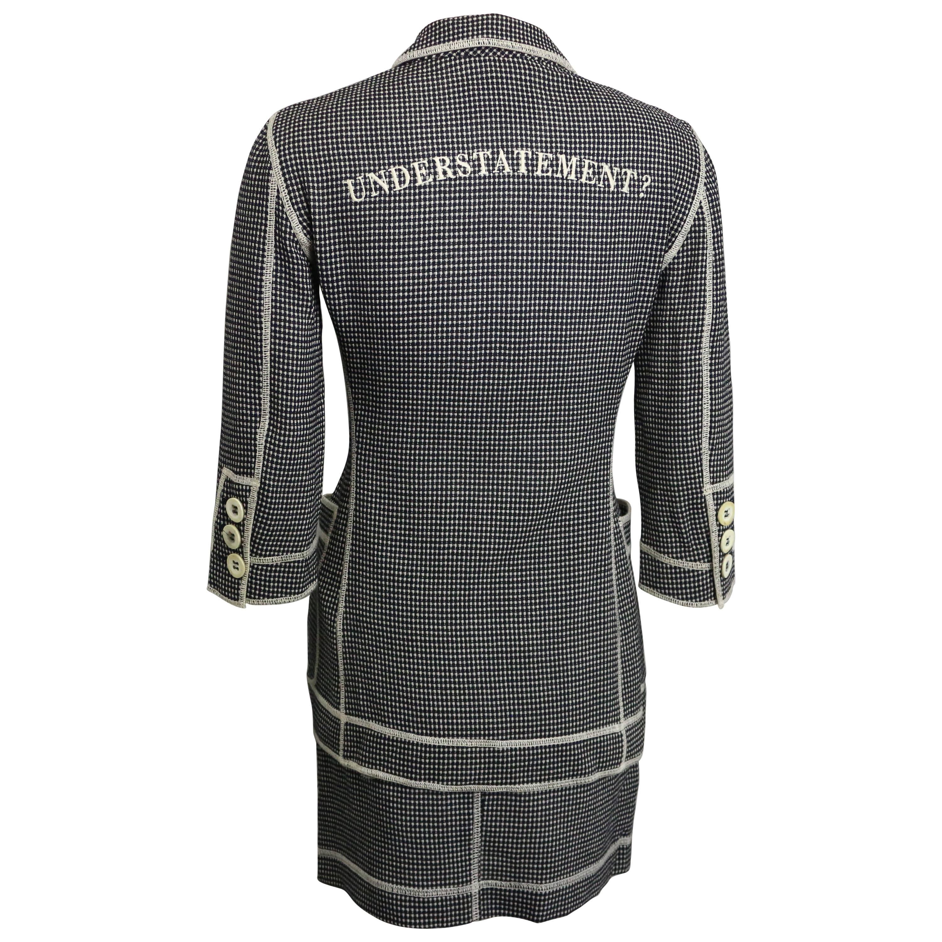 Moschino Couture - Ensemble veste et jupe « Understatement » noires et blanches en vente