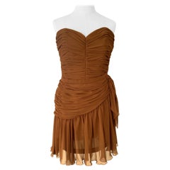 Azzaro Studio Paris 90s Vintage Top Bustier with Short Skirt Evening Dress Crepe