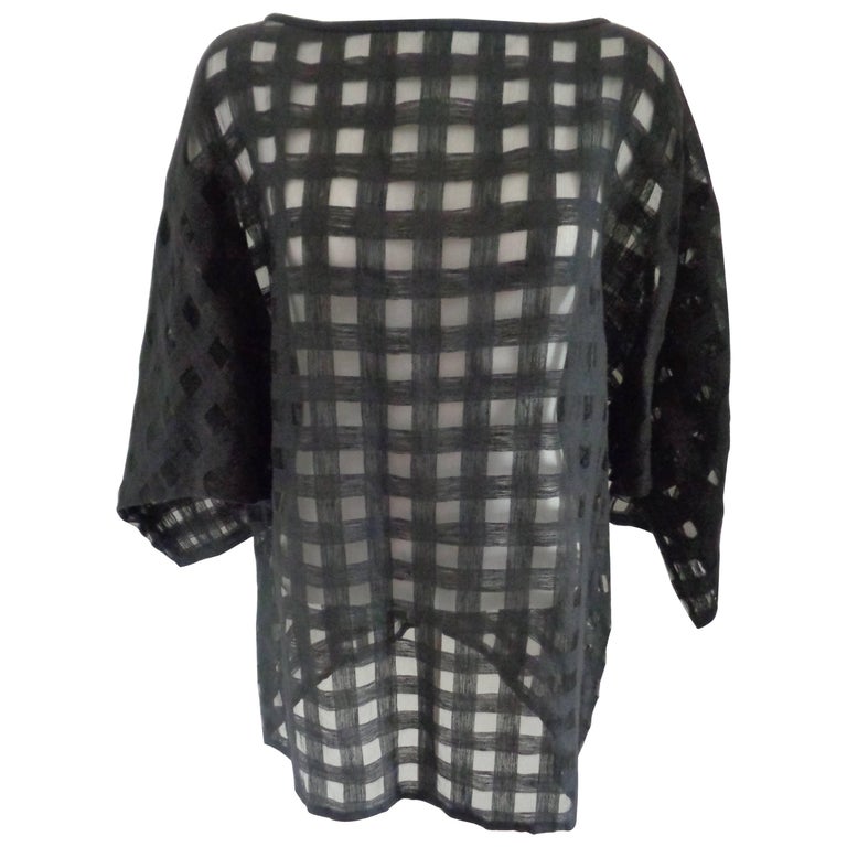1980s Effegi Black See-through Linen Shirt For Sale at 1stDibs