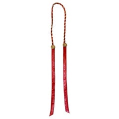 Cinturón Chanel de cuero rojo