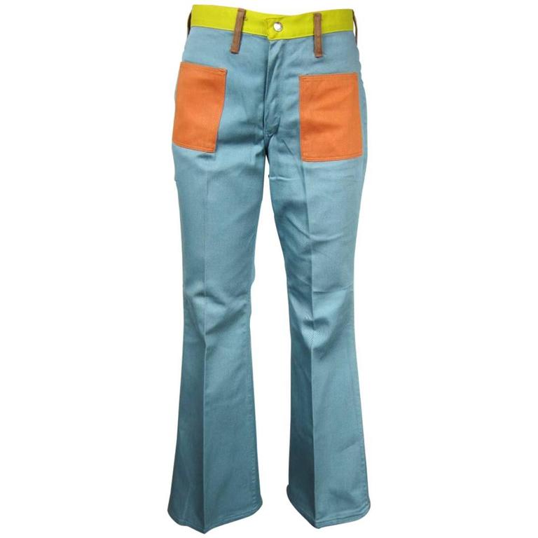 Kleding Gender-neutrale kleding volwassenen Jeans Vintage 80's Max Neon Peter Max Mid Rise Stonewashed Tapered Leg Denim Jeans Maat 10 