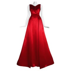 Thierry Mugler Couture FW 1997 Goddess Silk Evening Gown Red Dress
