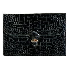 Vintage Mark Cross England Crocodile Clutch