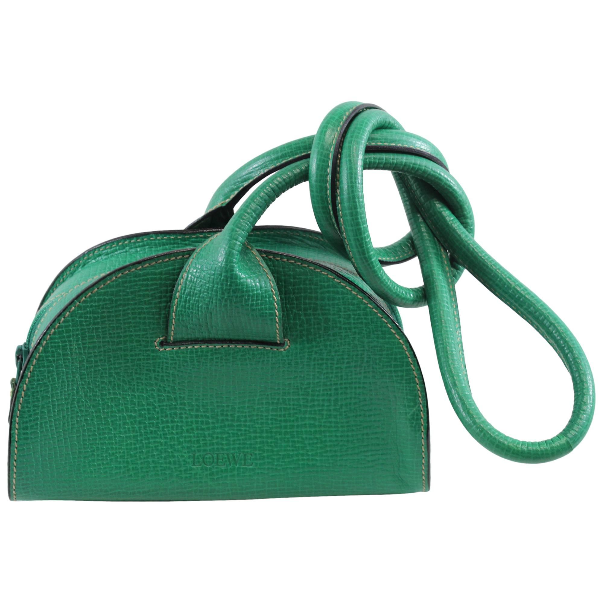 Really Nice Super Original  Loewe Green Leather Bag 