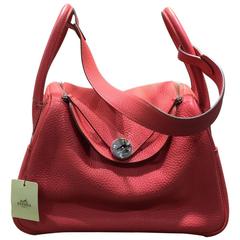 Hermes Lindy 26cm Rose Jaiple Togo Ledertasche