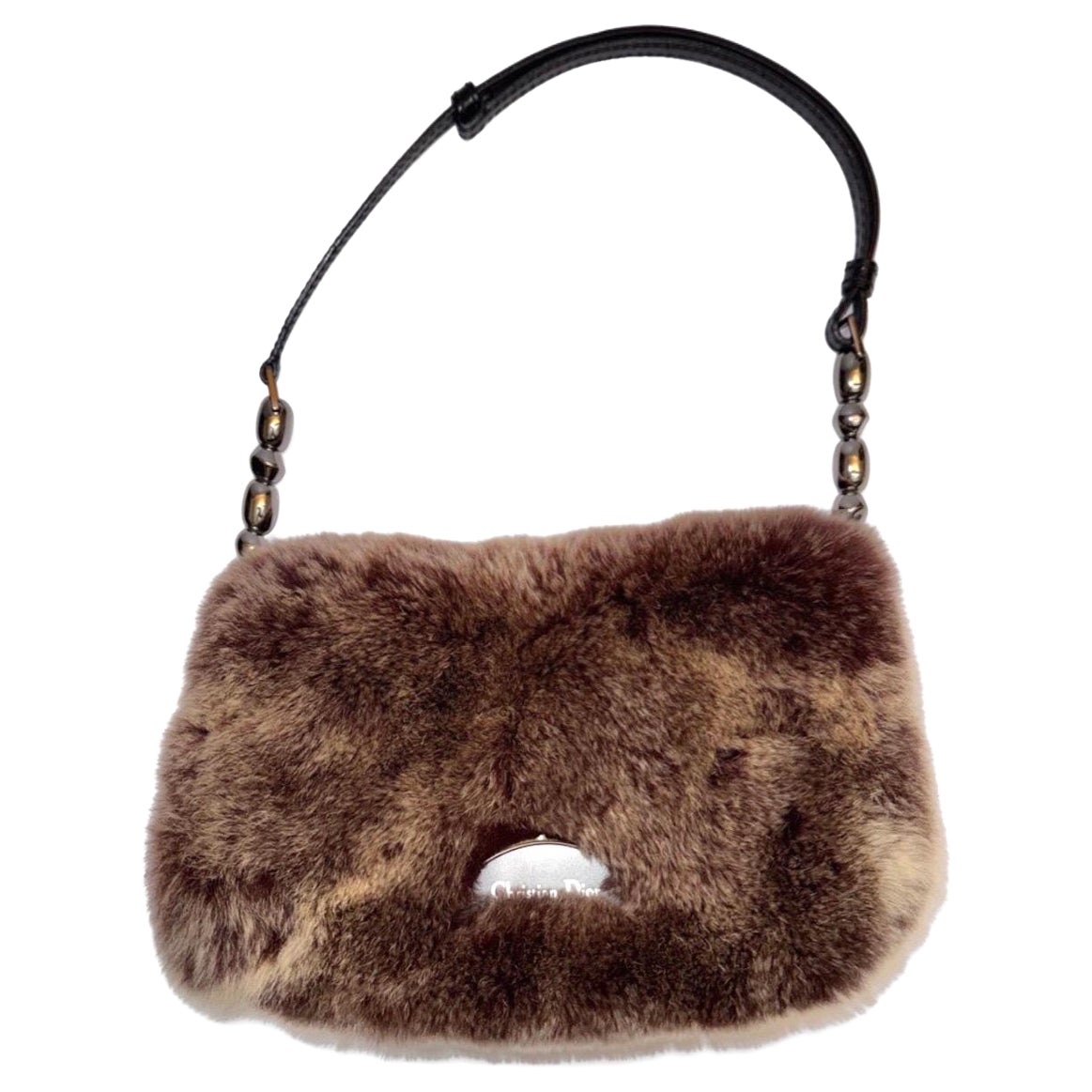Limited edition Christian Dior fur hobo bag For Sale