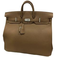 Hermes Taupe 50cm Haut a Courroies Togo Ledertasche