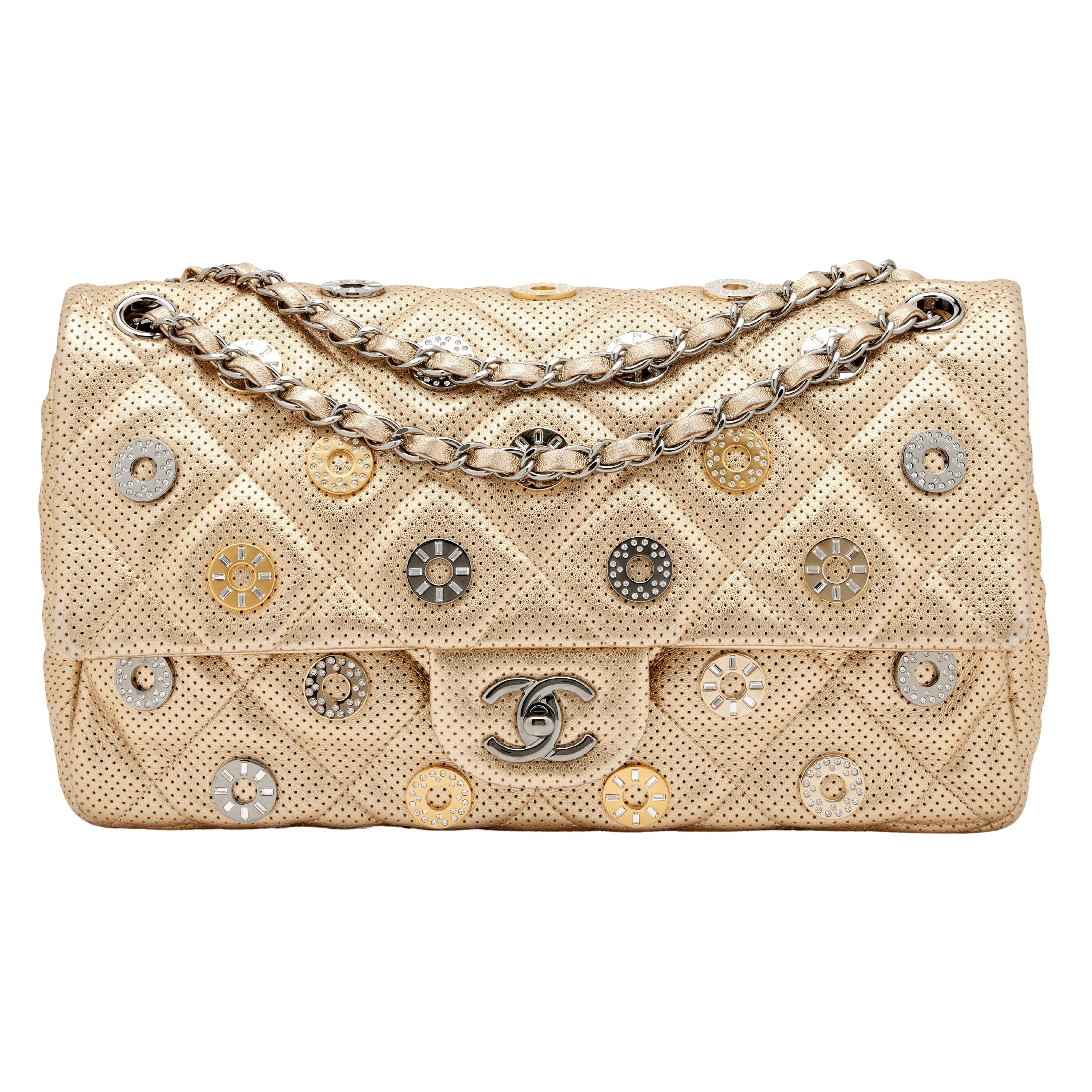 Chanel Swarovski Studded Classic Charm Dubai Resort Reissue Classic Flap Bag
