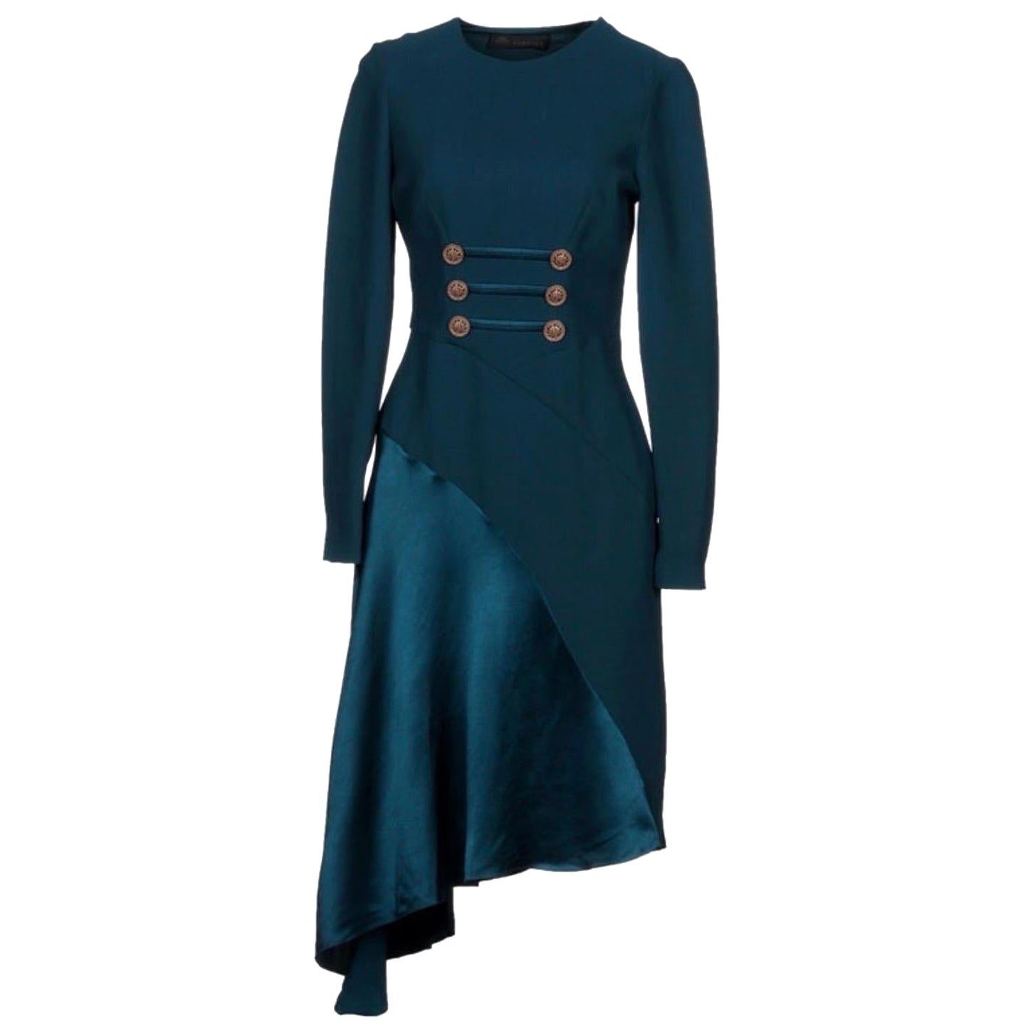 F/W 2014 Look #2 New Versace Military Inspired Dress 38 - 2 For Sale