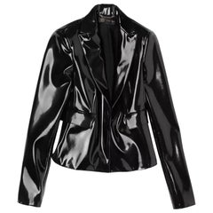 F/W 2013 Look #3 New Versace Black Japanece Vinyl Jacket 38 - 2