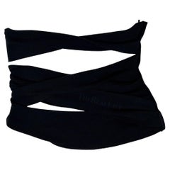 P/E 2001 Yves Saint Laurent by Tom Ford Top nero a fascia con cintura in vita