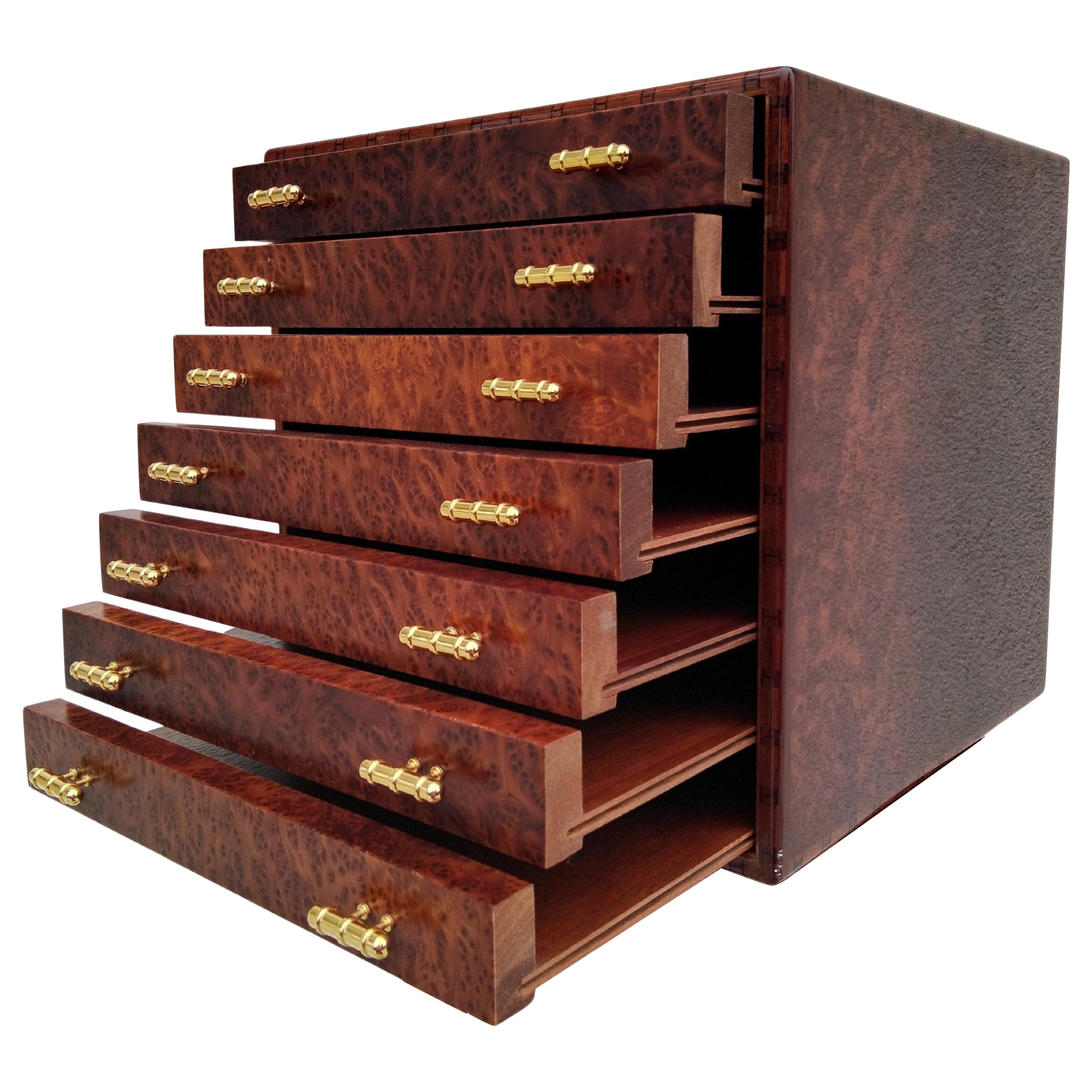 Hermès 7 Drawers Chest Semainier in Wood for Scarves or Jewels