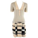 Fendi Taupe and Peach Cotton Knit Dress - 42