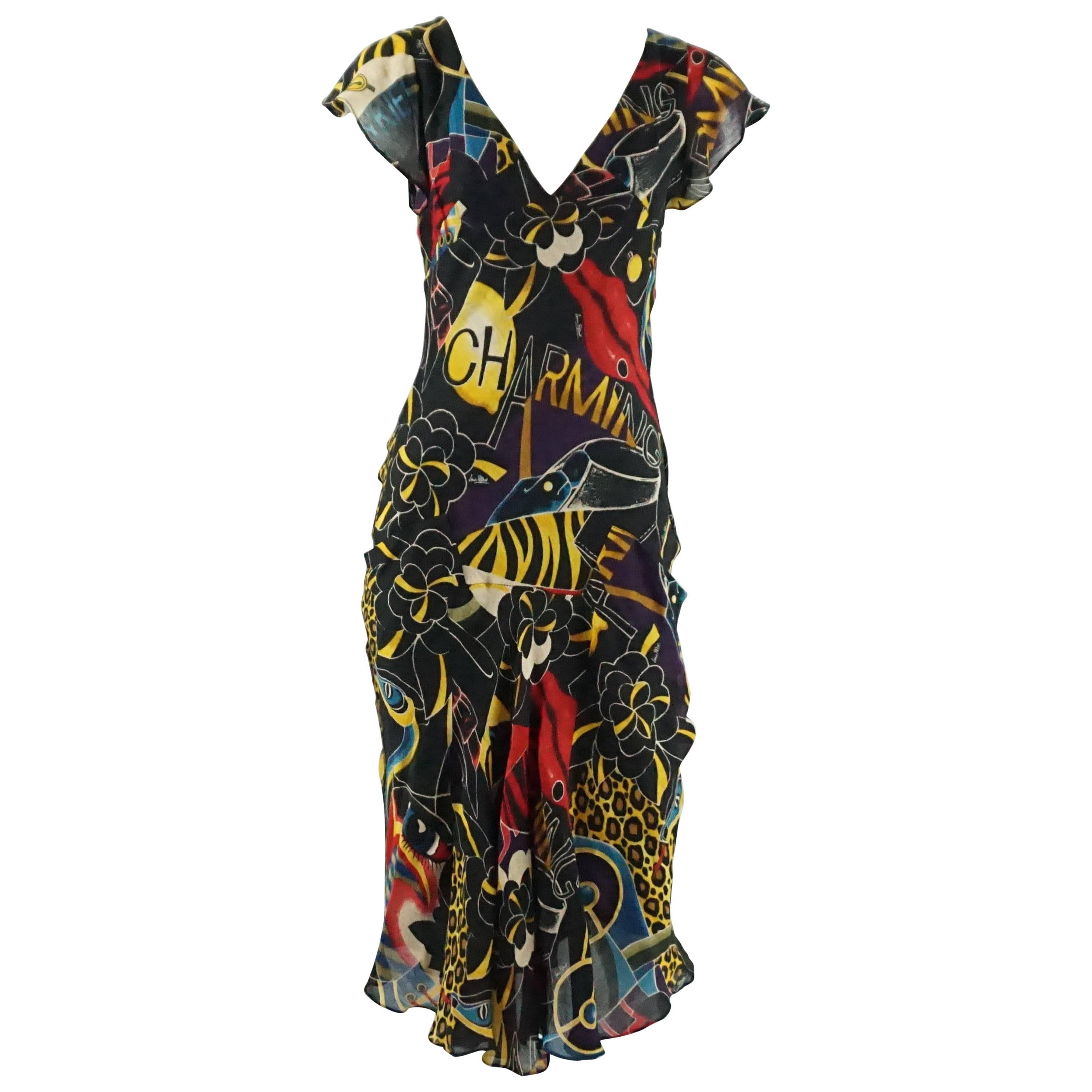 Sonia Rykiel Multi Pop Art Print Dress with Pockets - 36