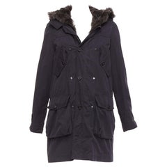 3.1 Phillip Lim nero, cotone marrone e pelliccia di pecora foderata XS
