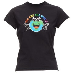BALENCIAGA, t-shirt court You Are The World imprimé arc-en-ciel, 2018, taille XS