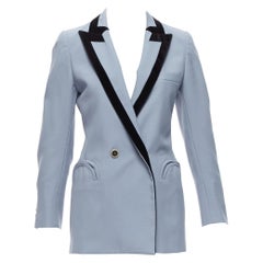 BLAZE MILANO Lane Crawford blazer di tutti i giorni in lana blu e velluto nero US0 XS